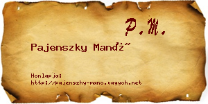 Pajenszky Manó névjegykártya